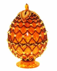 Яйцо пасхальное из янтаря "Янтарная сеть"