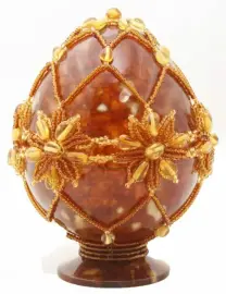 Яйцо пасхальное из янтаря "Лето"
