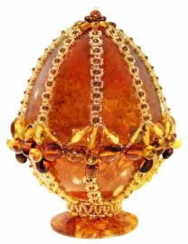 Яйцо пасхальное из янтаря "Император"