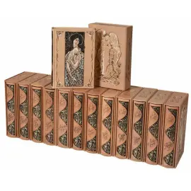 Подарочные книги в кожаном переплете "Мопассан. Сборник" в 13 томах, в футлярах Подарочные книги в кожаном переплете "Мопассан. Сборник" в 13 томах, в футлярах