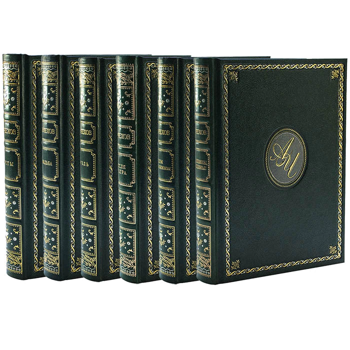 Подарочные книги в кожаном переплете "Чехов. Лучшее" в 6 томах