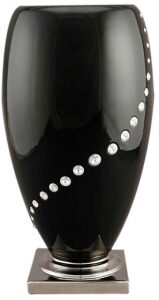 Vase "Diamante" black with platinum