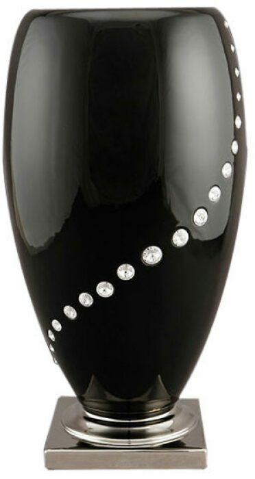 Vase "Diamante" black with platinum