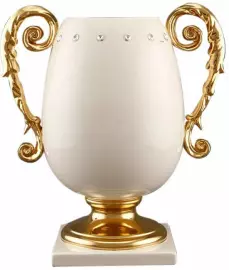 Ваза с ручками, цвет слоновой кости