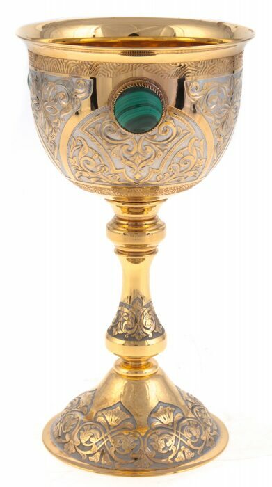 Tsarevich Cup with malachite, Zlatoust