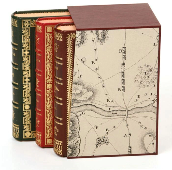 Leather-bound books "Great Russian generals. Suvorov. Kutuzov. Ermolov" in 3 volumes 