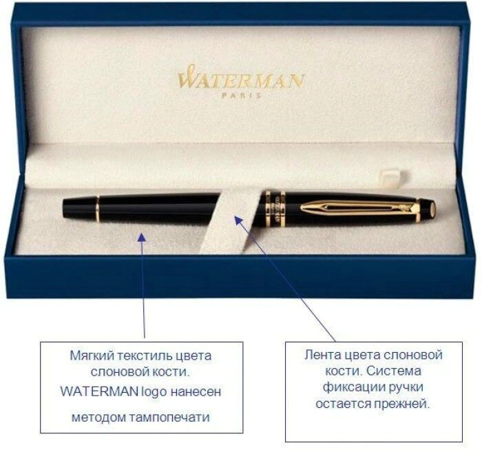 Fountain pen "Carene" De Luxe Black Silver GT F