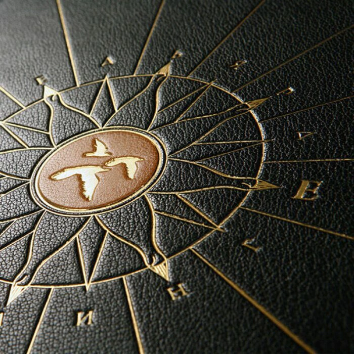 The leather-bound book "Favorites" by R. Kipling