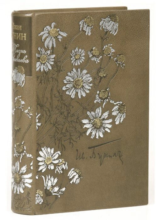 The leather-bound book "The Life of Arsenyev" by I. Bunin