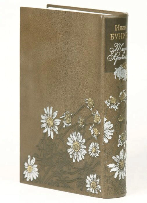 The leather-bound book "The Life of Arsenyev" by I. Bunin