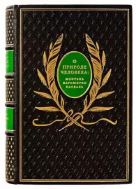 Книга в кожаном переплёте "О природе человека" Монтень, Паскаль, Ларошфуко