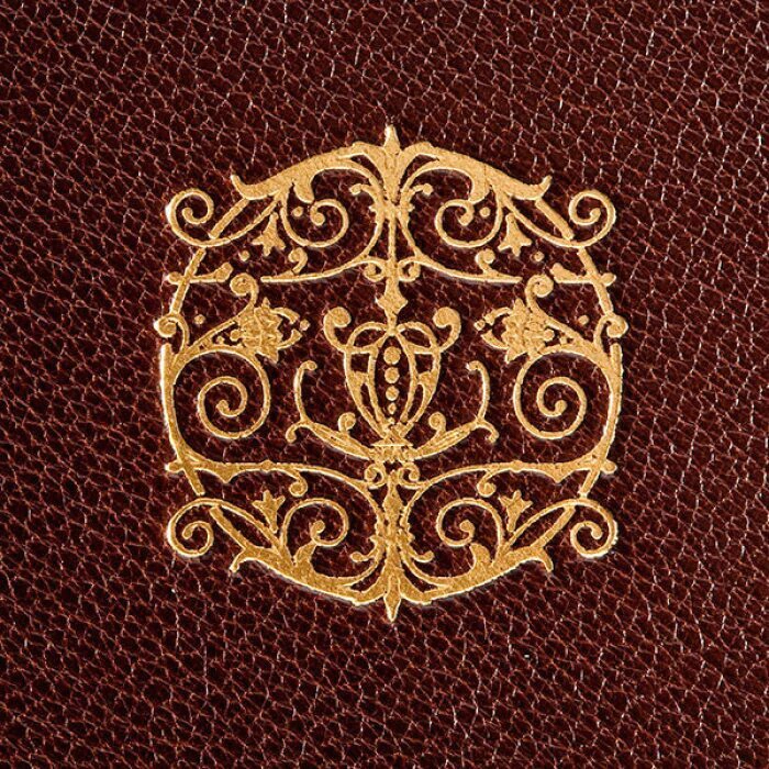 The leather-bound book "Letters to my Son" by F.Chesterfield