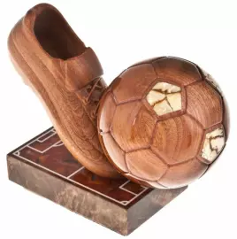 Сувенир "Бутса" мореный дуб, янтарь