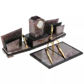 Настольный набор руководителя из креноида "Секрет" с часами