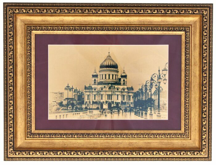Painting on gold leaf "The Cathedral of Christ the Savior. 21st century"