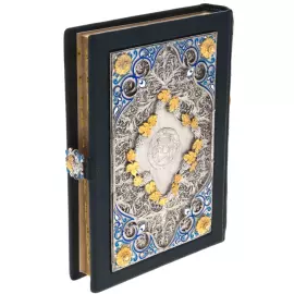 Подарочная книга в кожаном переплете "Библия" с накладками