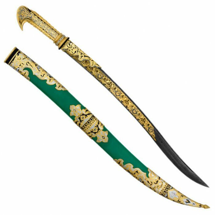 Scimitar "Turkish" with green skin, Zlatoust