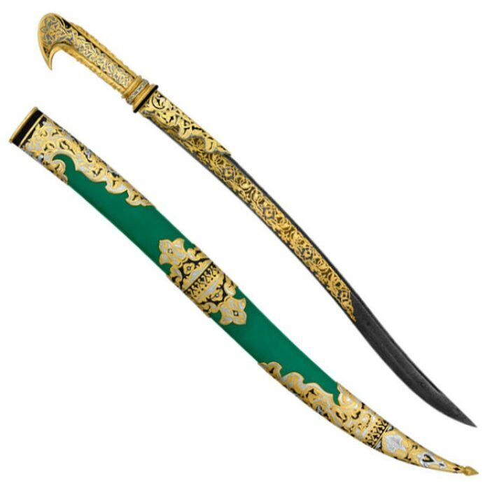 Scimitar "Turkish" with green skin, Zlatoust