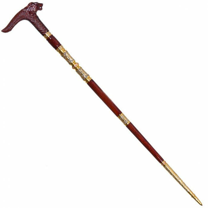 Walking stick with stiletto "King of Beasts" Zlatoust