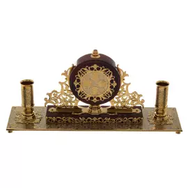 Каминные часы из яшмы "Венеция" Златоуст