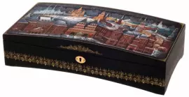 Шкатулка Холуй "Зимняя Москва"