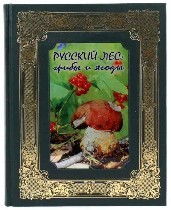 A gift book in a leather cover "Russian forest. Mushrooms and berries"