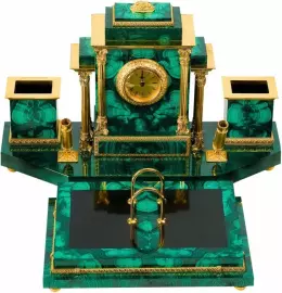 Настольный набор руководителя из малахита "Президентский"