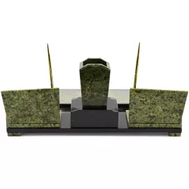 Настольный набор руководителя из змеевика "Секрет" с часами