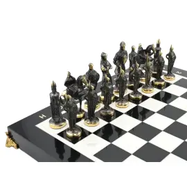 Шахматы из мрамора и долерита "Русь" средние