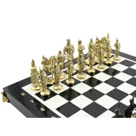 Шахматы из мрамора и долерита "Русь" средние