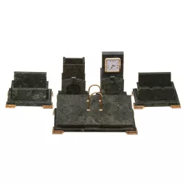 Настольный набор руководителя с часами "Арка" (итальянский мрамор)