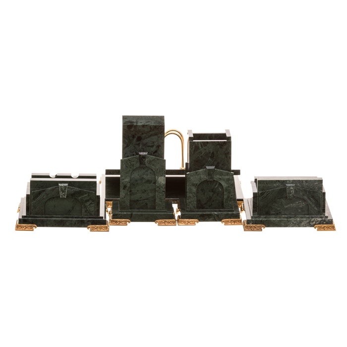 Head's desk set with clock "Arka" (Italian marble)