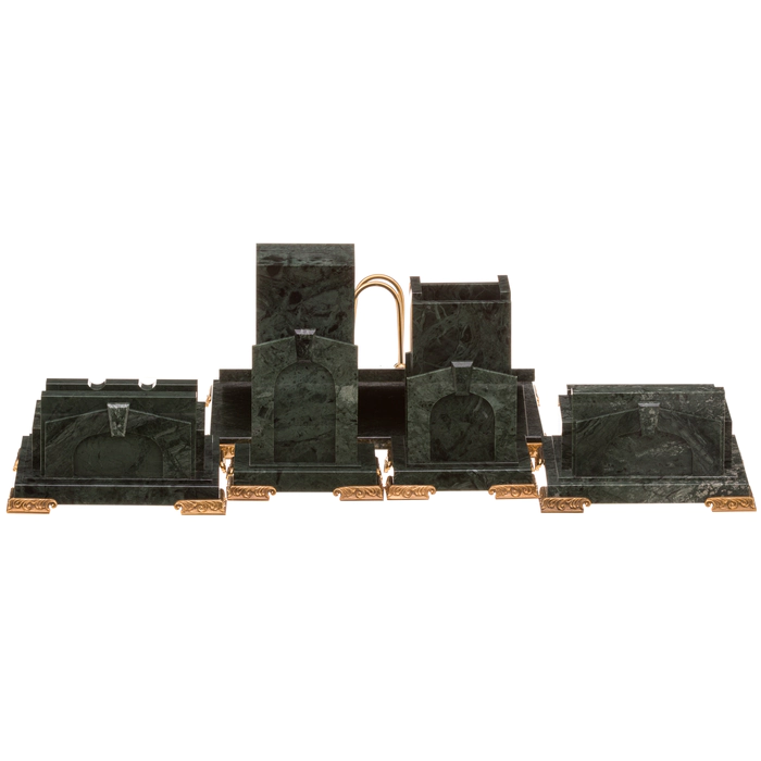 Head's desk set with clock "Arka" (Italian marble)
