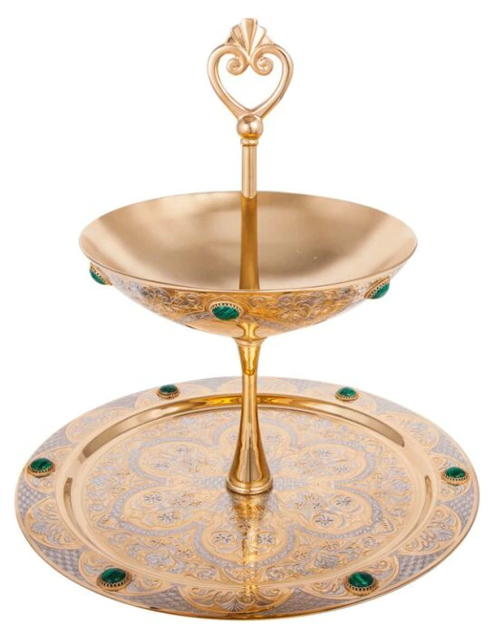 Fruit bowl "Greatness" with malachite, Zlatoust