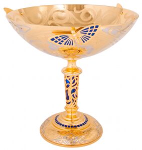 Fruit vase "Fluttering butterflies" Zlatoust