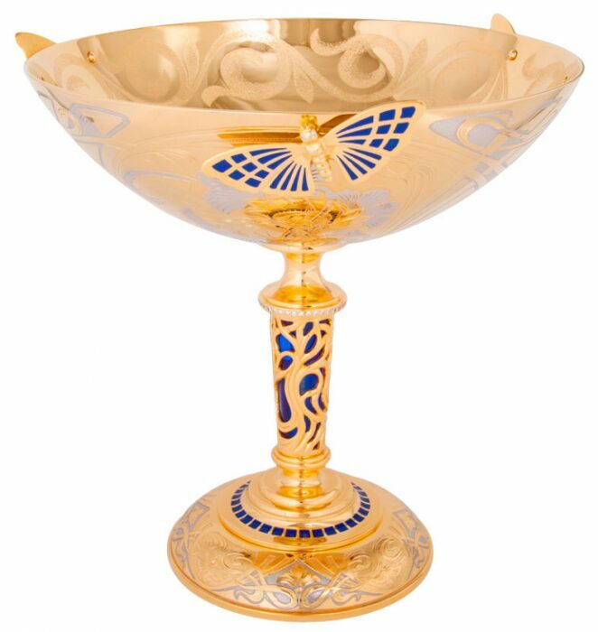 Fruit vase "Fluttering butterflies" Zlatoust