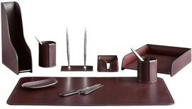 Настольный набор "Lux Full Grain Bologna Brown, 9 предметов
