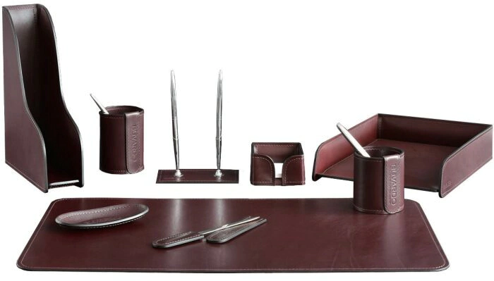Настольный набор "Lux Full Grain Bologna Brown, 9 предметов