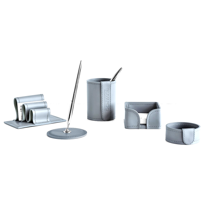 Table set "Business Cuoietto" grey, 5 pieces