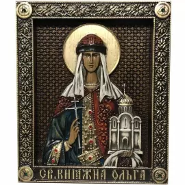 Икона из дерева "Святая Княгиня Ольга"