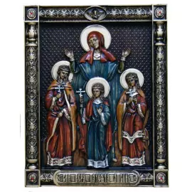 Икона из дерева "Святые Вера, Надежда, Любовь"