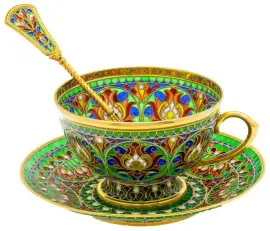 Чайная пара "Летняя пора" с витражными эмалями