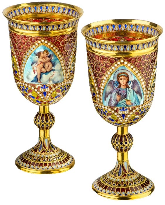A set of wedding glasses "Angels"
