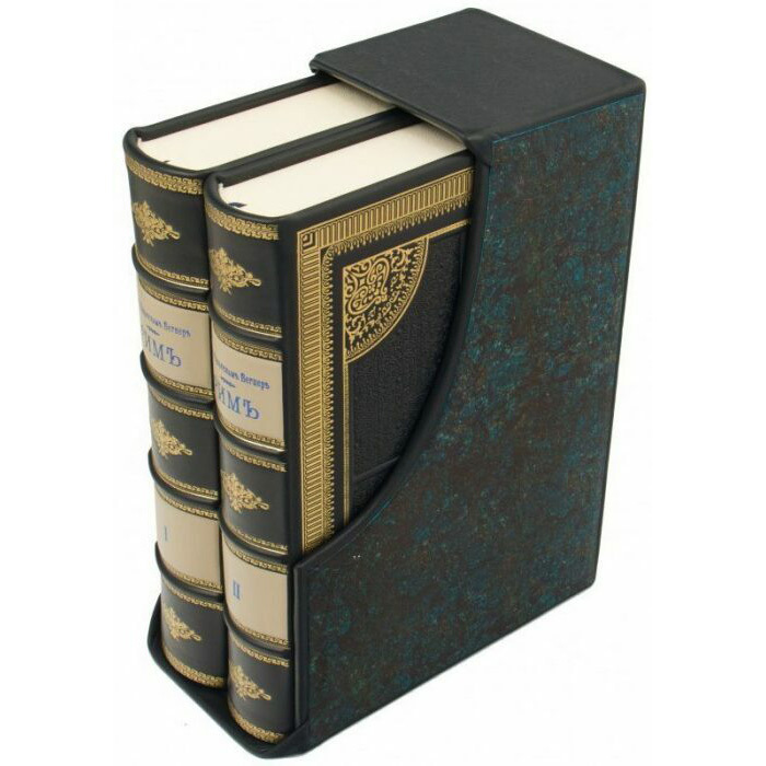 Gift book in leather cover "Rome" (in a handmade genuine leather cover, in a case)