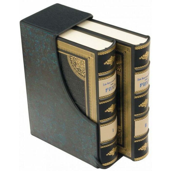 Gift book in leather cover "Rome" (in a handmade genuine leather cover, in a case)