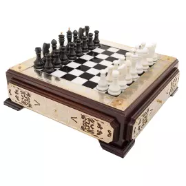 Шахматы из ореха и мрамора "Победитель" Златоуст