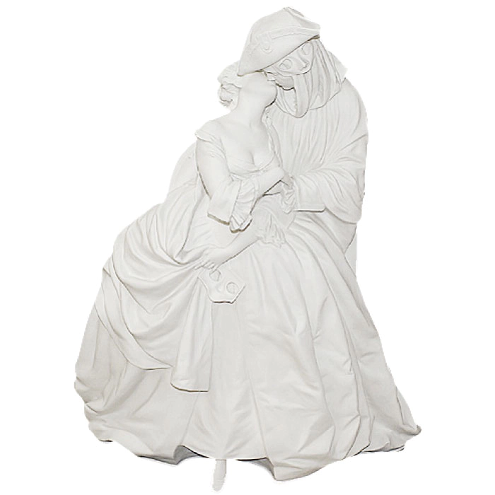 The statuette "Kiss" is white