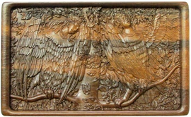 Domino in a carved oak casket "Sirin and Alkonost" (stained oak)