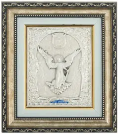 Икона "Ангел Хранитель" посеребрение Икона "Ангел Хранитель" посеребрение