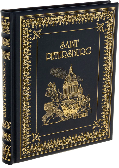 Leather-bound gift book "Saint Petersburg" in English